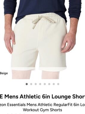 Amazon Essentials Men’s Athletic Shorts in Cream